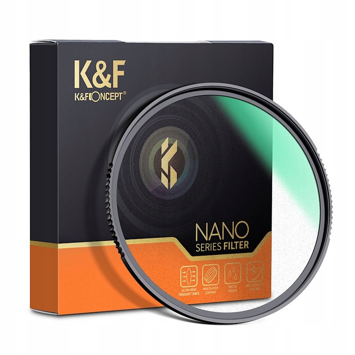 Filtru difuzor K&F Concept Nano-X Black Mist 1/4, 52mm, sticla optica, cadru subtire aluminiu