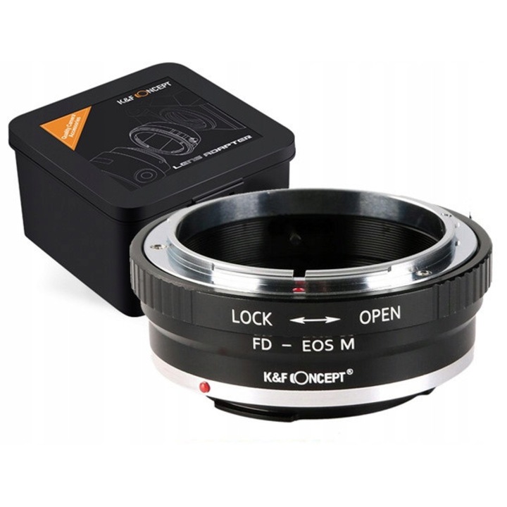 Canon FD adapter Canon EOS M fényképezőgépekhez, széleskörű kompatibilitás, alumínium, fekete