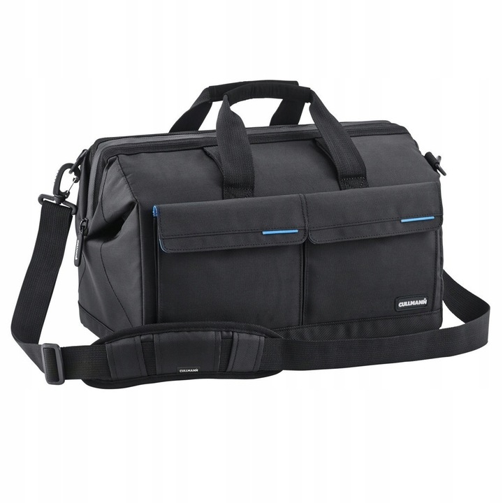 Cullmann, Geanta foto din nylon cu compartimente modulare, buzunare laterale si curea de umar Amsterdam Maxima 520, Negru, 30 x 15 x 19 cm