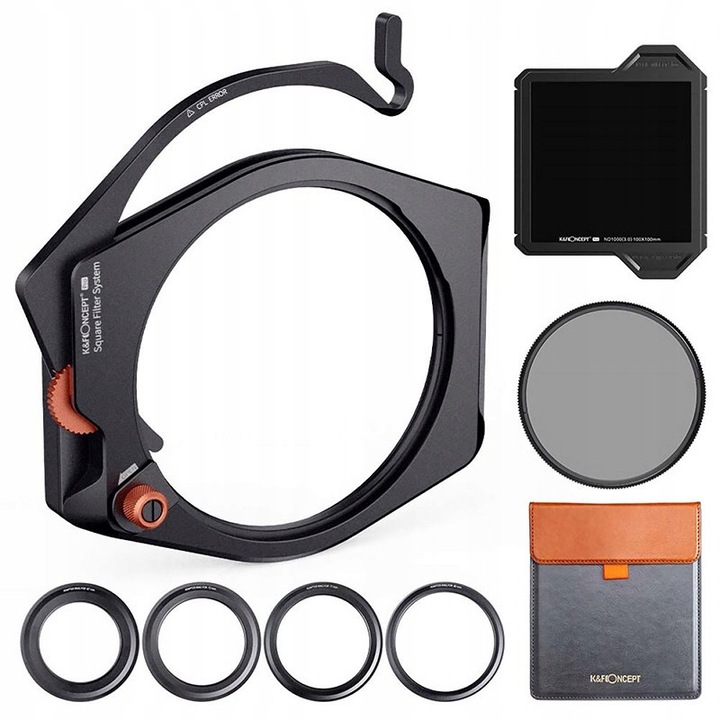 Комплект филтри 100mm K&F Concept CPL + ND1000, 100x100mm, 95mm, 4 адаптера, калъф