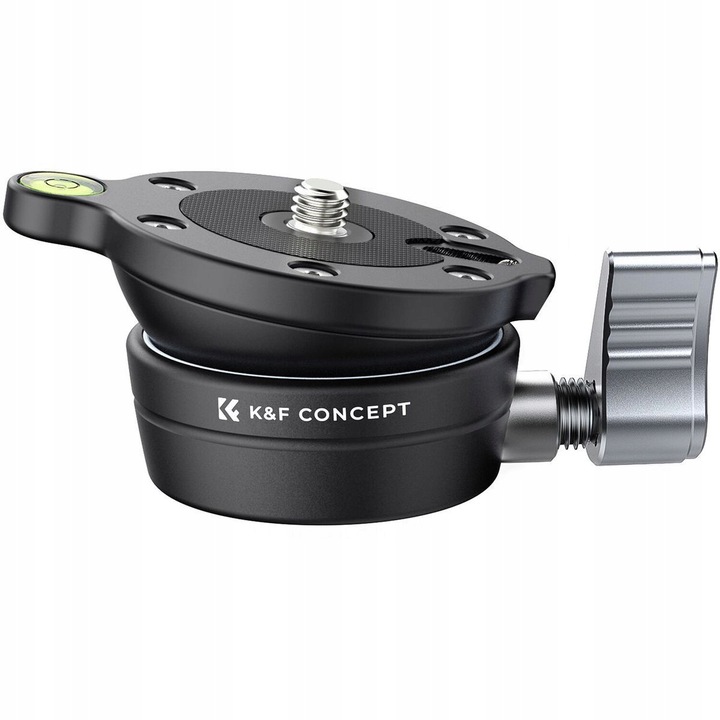 K&F Concept LB-60 állványfej, fekete, 10 kg, 15° dőlésszög, 60 mm átmérő