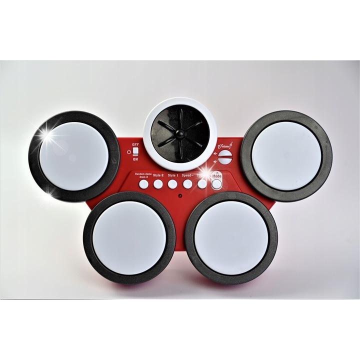 Maksik játék hangszer, 4 dobos készlet, interaktív, 38x24x6cm