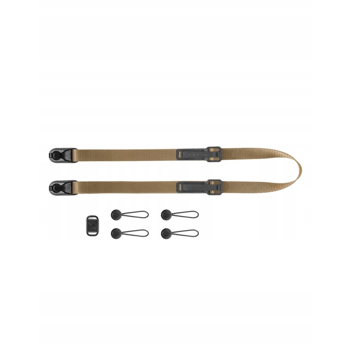 Каишка за фотоапарат Peak Design Leash v3, Coyote, 90 кг, комплект с 4 анкерни връзки Anchor Links