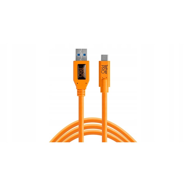 Tether Tools Pro USB 3.0-USB-C кабел 4,6м, оранжев, никелирани конектори, позлатени пинове