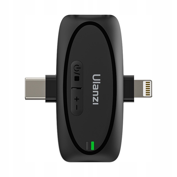 Ulanzi professzionális vezeték nélküli Lavalier mikrofon szett, 2 db, 100m hatótáv, 14 óra üzemidő, 360°-os hangrögzítés, USB-C, Lightning