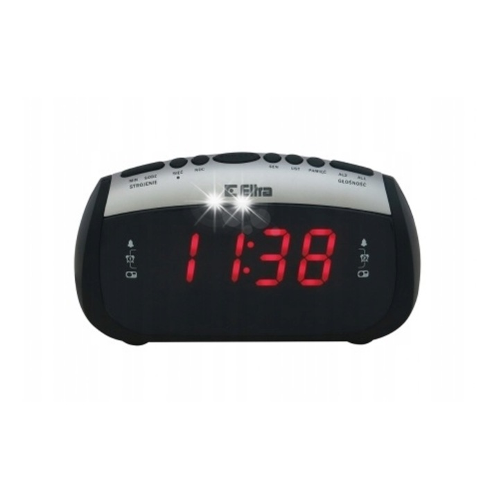 Радио с часовник Eltra ZOSIA 312PLL, черен, 1,2 инча дисплей, функция SNOOZE