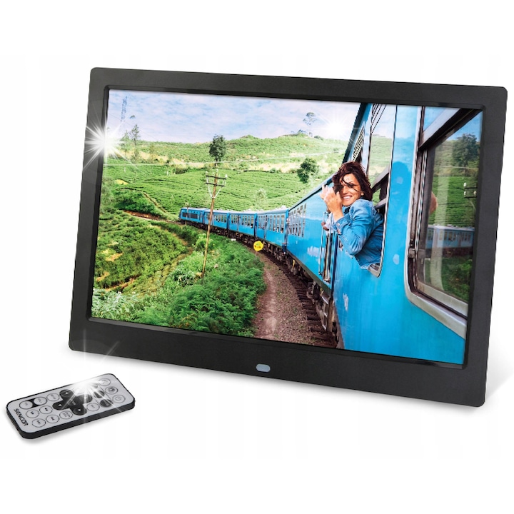 SDF 1371 digitális képkeret, 13,3", 1280x800, fekete, kártyaolvasóval és USB 2.0-val