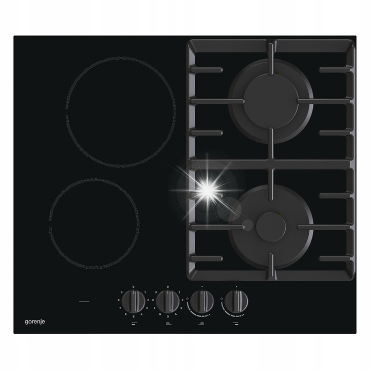 Керамичен газов плот Gorenje, 4 горелки, черен, 60x52,2см