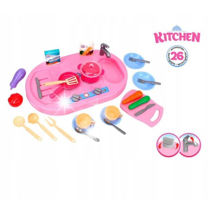 Set de bucatarie pentru copii, Technok, 26 piese, multicolor, dimensiuni variate