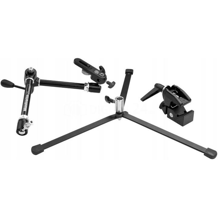 Manfrotto Magic Arm 143N csuklós kar, alumínium, Super Clamp és 003 alap, 53 cm hosszúság, 3 kg teherbírás, fekete