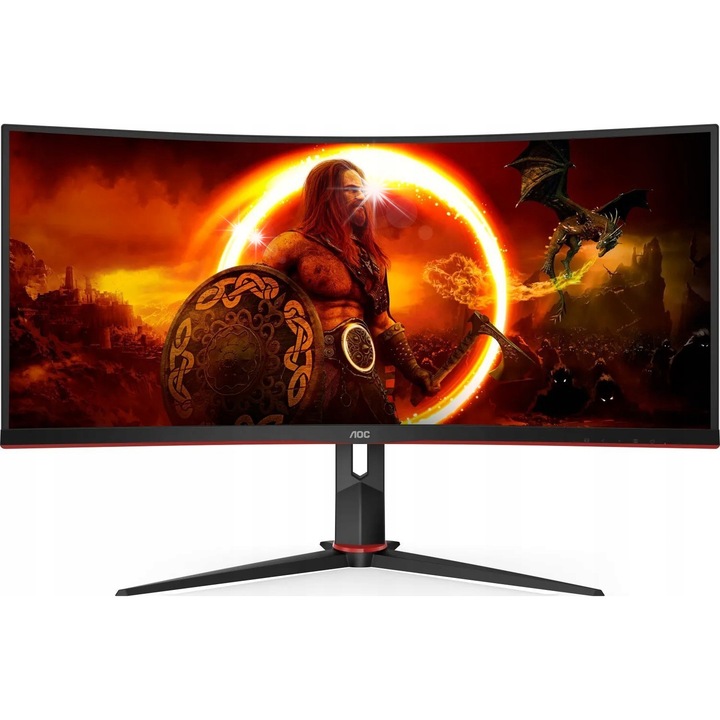 Монитор AOC CU34G2XP, 34", VA, 180Hz, 3440x1440, Цвят: Черен