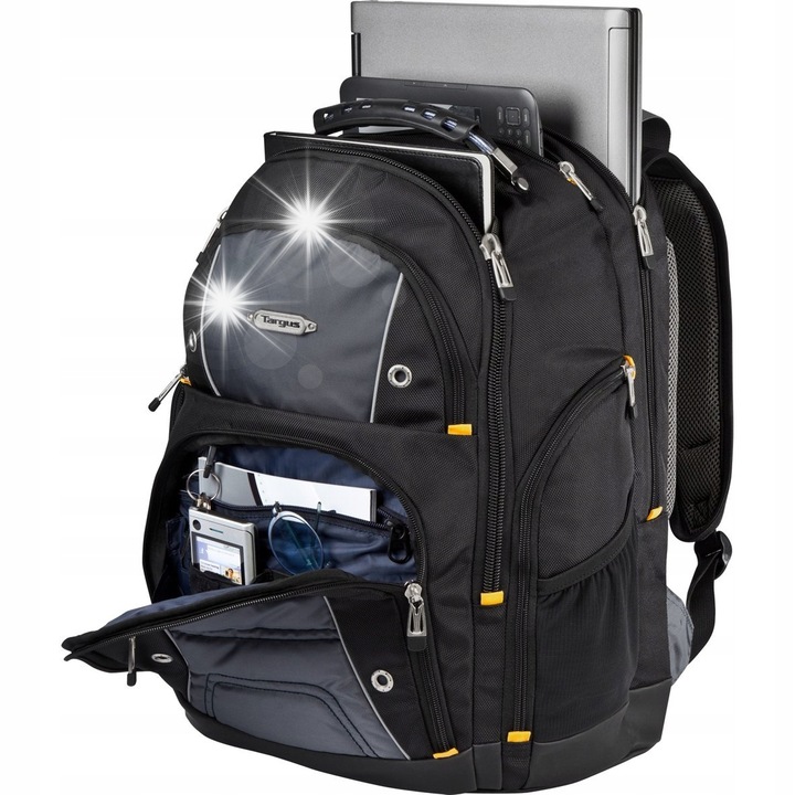 Targus Drifter 15,6" hátizsák, fekete/szürke, laptop rekesz, kiterjesztett rendszerezés
