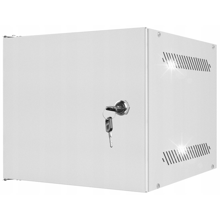 Fém szekrény 10" 4U, fehér, 280x310mm, szerelési tartozékokkal együtt