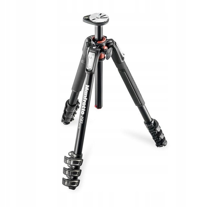 Trepied Manfrotto MT190XPRO4, 4 sectiuni, 7kg, 8-160cm, aluminiu, 49cm pliat