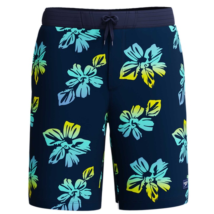 Ferfi furdonadrag Speedo Bondi Printed 20 sotetkek/sarga – gyorsan szarado, 4-iranyban sztreccs, Többszínű