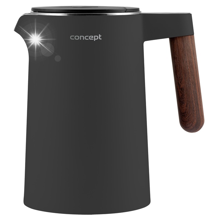Concept Norwood RK3305 elektromos vízforraló, 1,5 L, állítható hőmérséklet 45-100°C, sötétszürke, 22,5x24x15cm