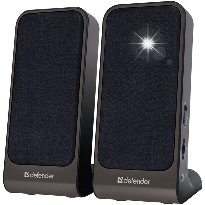 Set boxe PC Defender SPK-225 2.0, 4W, negru, conectare USB
