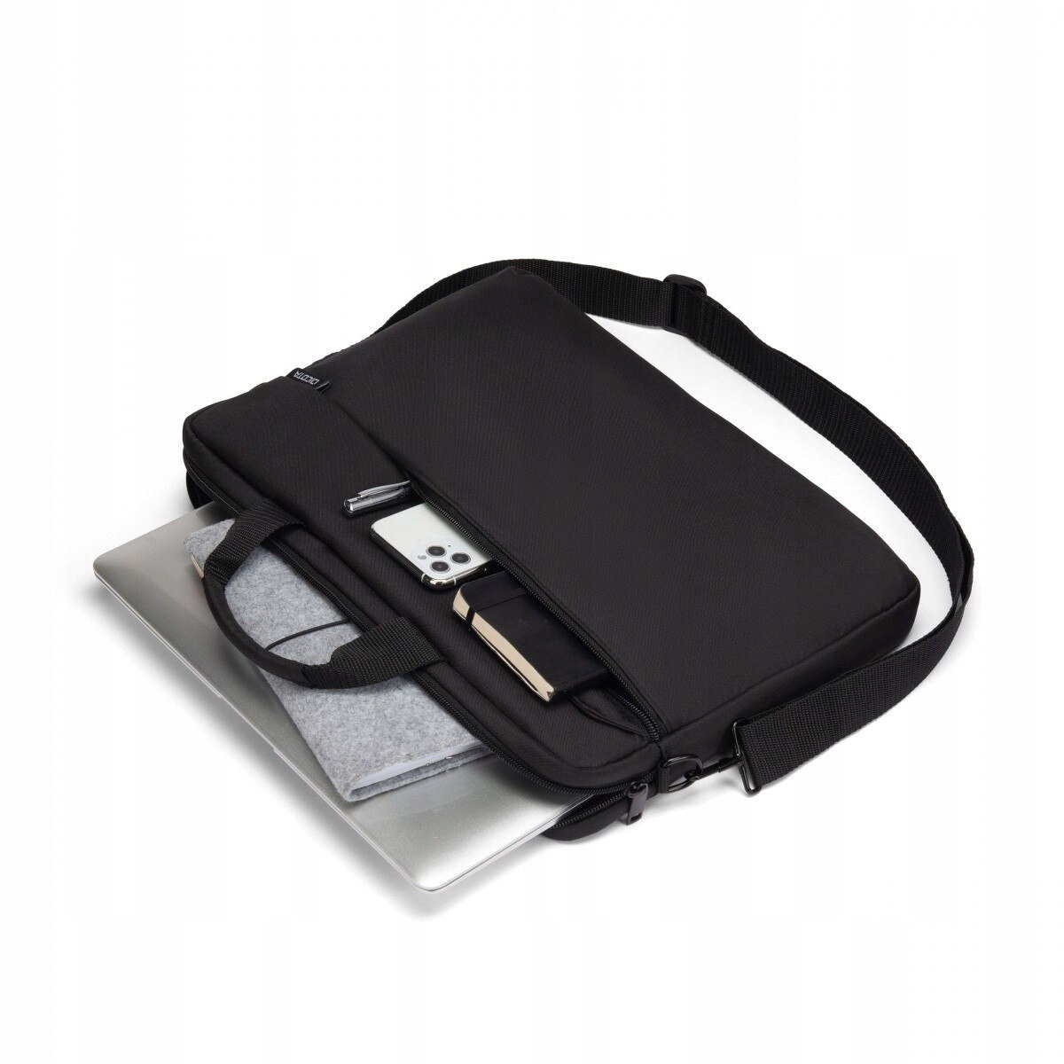 Geanta laptop DICOTA Slim Case ONE, 14-16'', 2 compartimente, neagra, 405x280x40mm