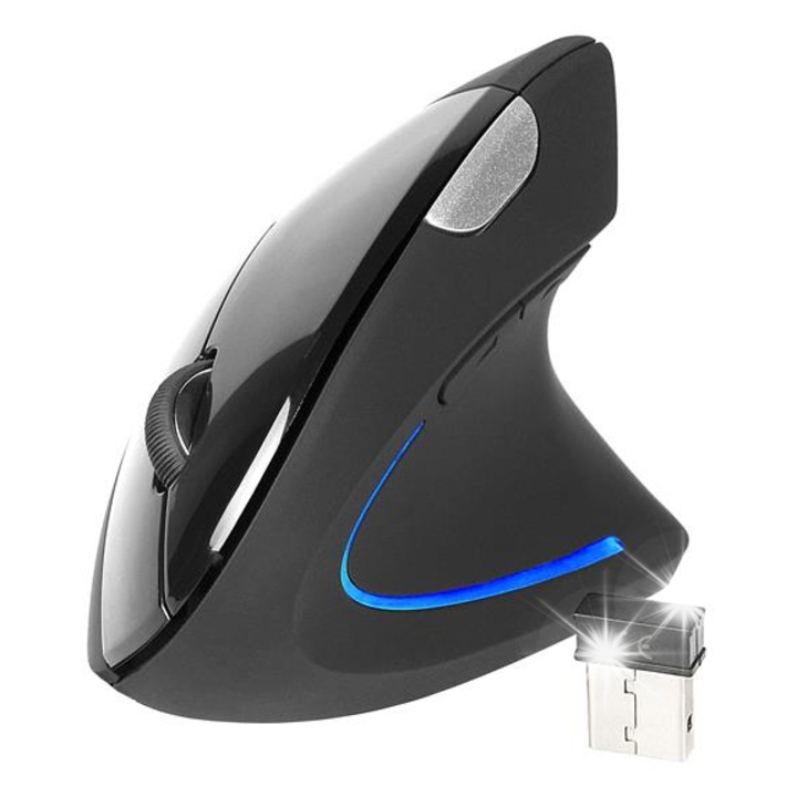 TRACER Flipper vezeték nélküli egér, 6 gombos, fekete, irodai és gaming használatra