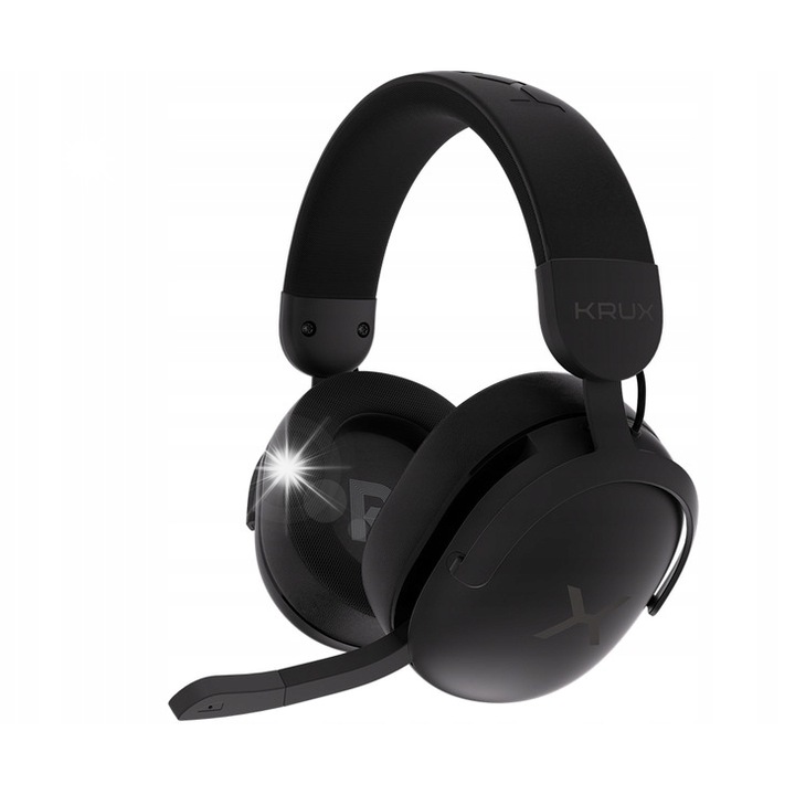 Krux Crave Pro Wireless PC fejhallgató, fekete, gamereknek, vezeték nélküli, USB-C