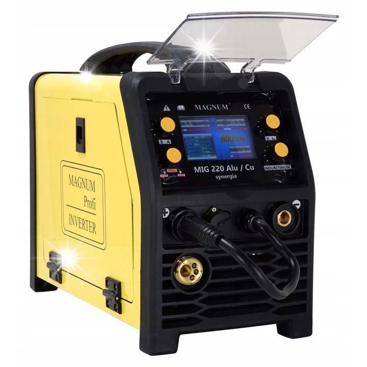 Инверторен заваръчен апарат MAGNUM MIG 220 ALU/CU Synergia, MIG/MAG/TIG, 200A, 230V, пълен комплект