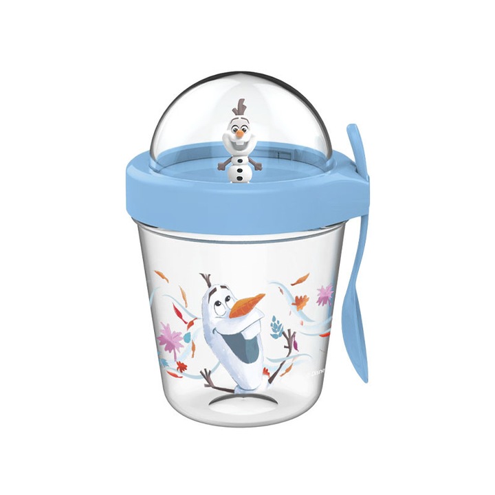 Disney Olaf ajándékszett, 350 ml-es bögre kanállal és fedővel