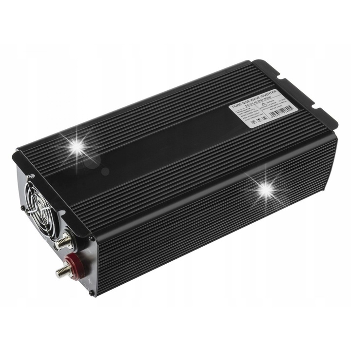Green Cell 24V/230V 1000W/2000W autós inverter, fekete, USB porttal