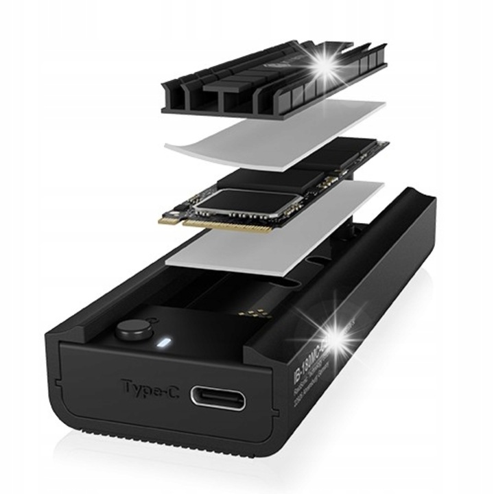 IB-180MC-C31 dokkolóállomás, M.2 NVMe&SATA, USB 3.2 (Gen 2), 22x42/60/80mm