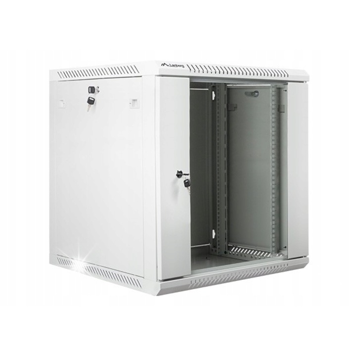 Fém szekrény 19'', 12U, 600x600mm, IP20, RAL 7035, fehér