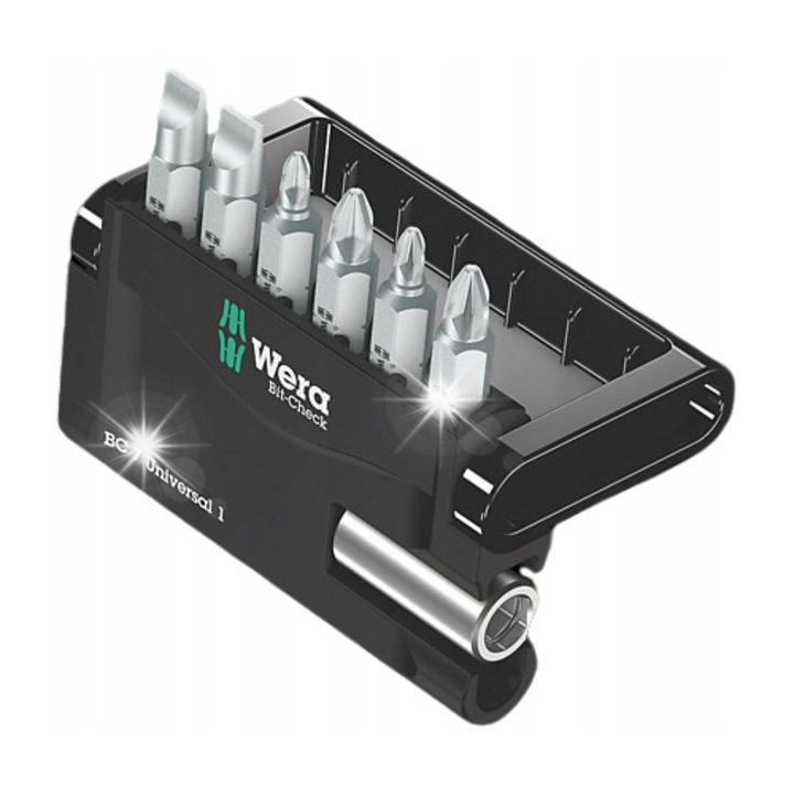 Bit-Check 7 bit készlet, Wera, inox, fekete/ezüst