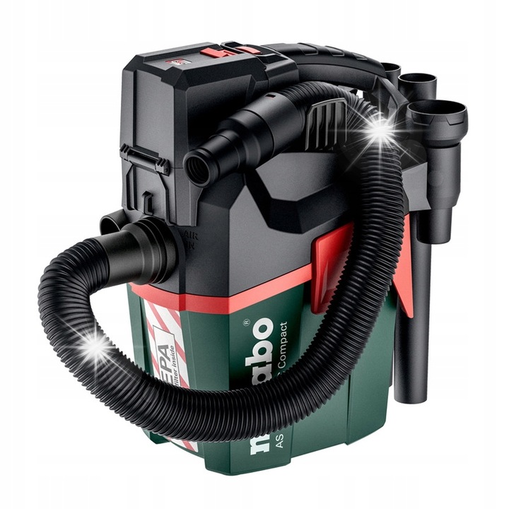 Aspirator portabil, Metabo, AS 18 HEPA PC Compact, 6L, 18V, 2.5m, IPX4