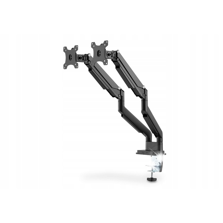 Digitus dupla asztali tartó, 15"-32" monitorokhoz, állítható magasságú, kábelrendező rendszer, 9 kg, 1085 mm