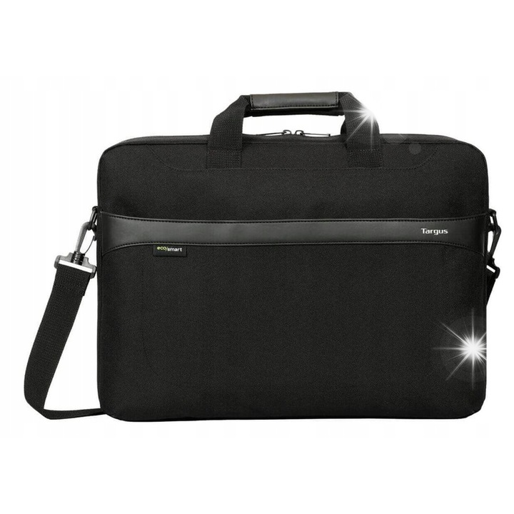 Targus GeoLite EcoSmart Slim 13-14'' laptop táska, fekete, 2 rekeszes, vízálló