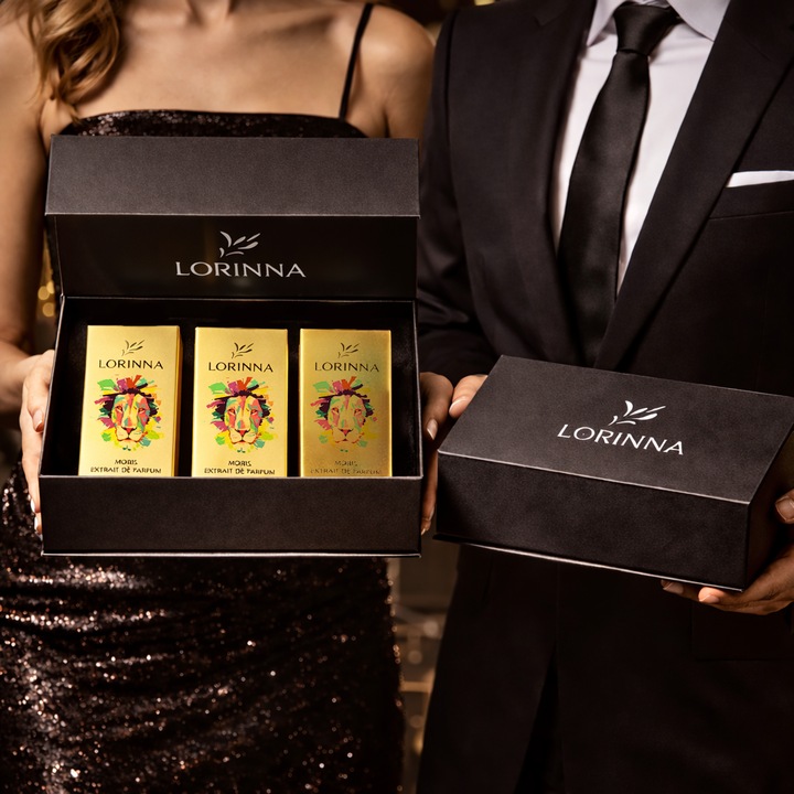 Set parfum Lorinna Paris Vanilla Tobacco & Black Extreme & Angel Share, 3 x 50 ml, Cutie cadouri parfum premium