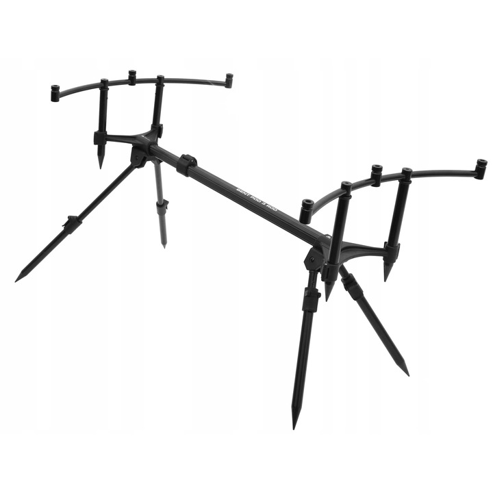 Suport rod pod MIKADO Fourliner pentru 4 undite, ajustabil, 90-115cm, 35-55cm, 69-90cm, 65cm, set cu husa, greutate 3kg
