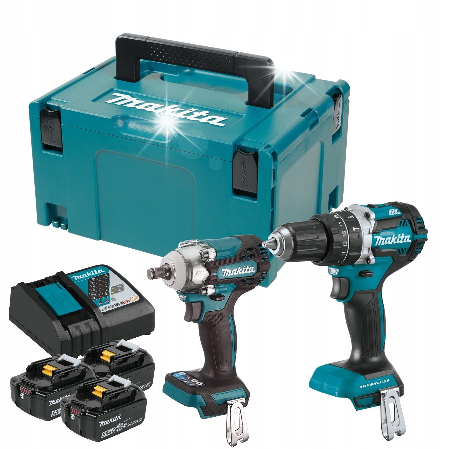Комплект акумулаторни винтоверти Makita DTW300 + DHP484