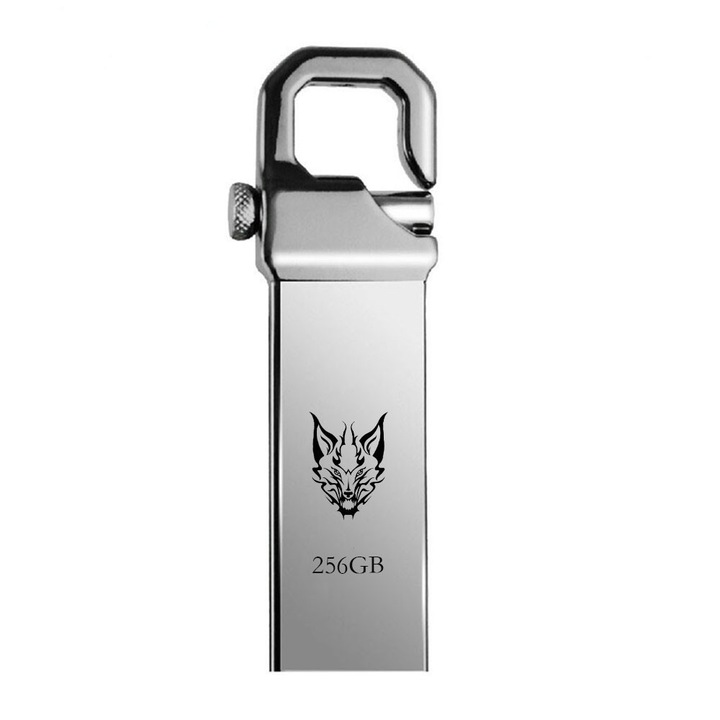 Unitate flash USB 256GB, rezistenta la apa, stick USB de mare viteza, stick de memorie cu stocare ultra mare, unitate metalica cu design breloc pentru laptop, computer, tableta