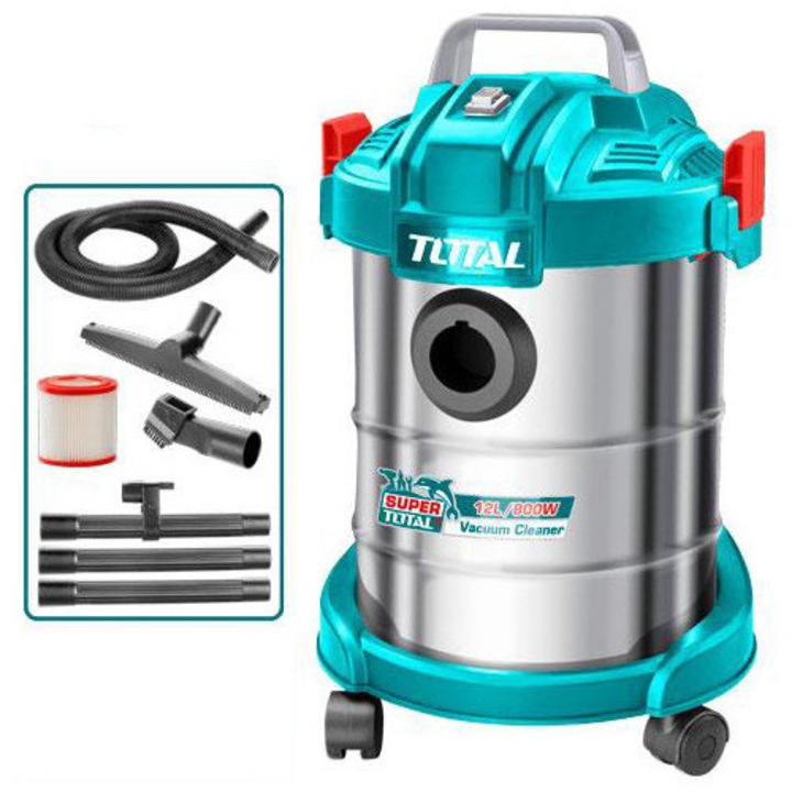 Aspirator, Total Tools, 800 W, 12 L, Albastru/Gri