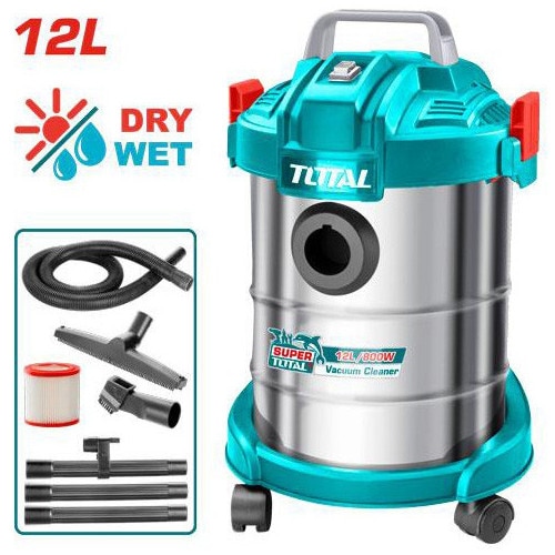 Aspirator, Total Tools, 800 W, 12 L, Albastru/Gri