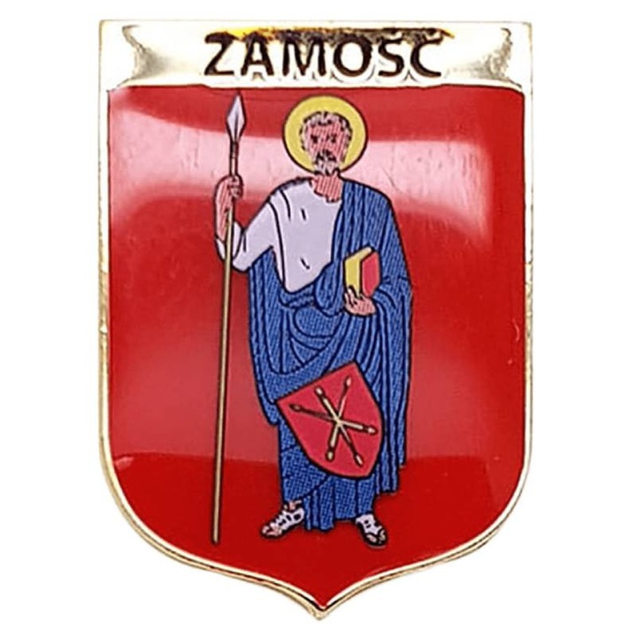 Значка с герб, метална, цветна