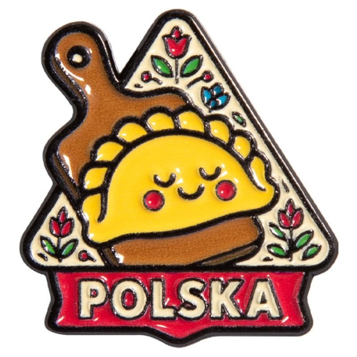 Pin cu Polonia, metalic, colorat