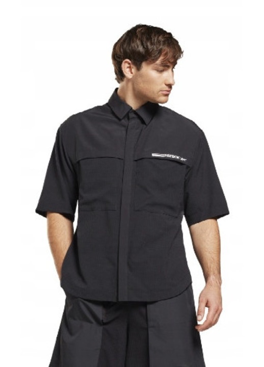 Férfi ing, Reebok, fekete, 100% poliészter, gombokkal, M INTL