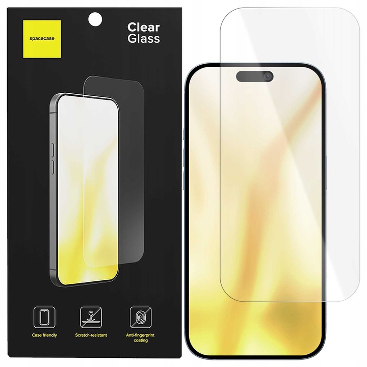 Защитно фолио Spacecase за iPhone 17 Pro Max, 2.5D закалено стъкло, устойчиво на надраскване, 157,5x72,5 мм