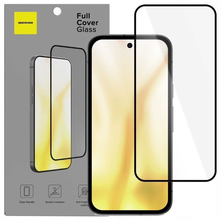 Folie protectie Spacecase pentru Google Pixel 10A, sticla intarita 9H, 0,33mm, set complet
