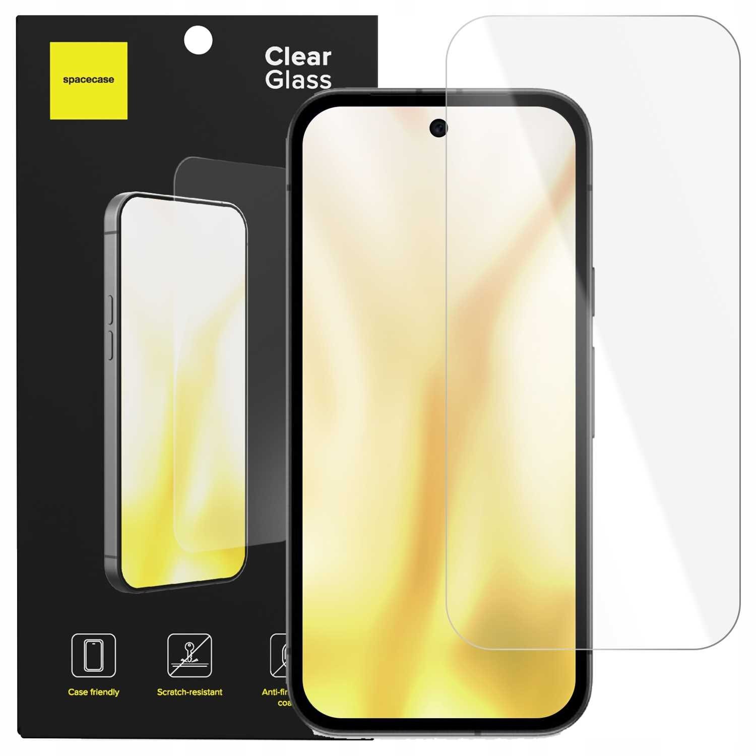 Folie protectie telefon, Spacecase, pentru Google Pixel 10A, sticla intarita 9H, 0,33mm, 2.5D, transparent, set 1x folie, accesorii montaj