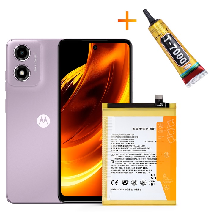 QF50 akkumulátor + RAGASZTÓ Motorola Moto G04 G24 G34 5G 5000 mAh akkumulátorhoz