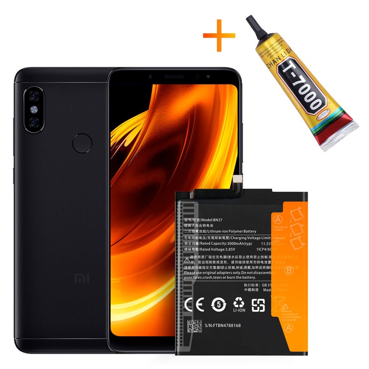 BN37 akkumulátor + T7000 ragasztó Xiaomi Redmi 6 6A / 6 Pro 3000 mAh akkumulátorhoz