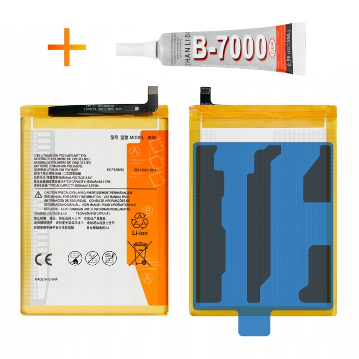 Baterie JK50 + ADEZIV pentru Motorola G10 G30 G50 E40 E7 Plus 5000 mAh Acumulator
