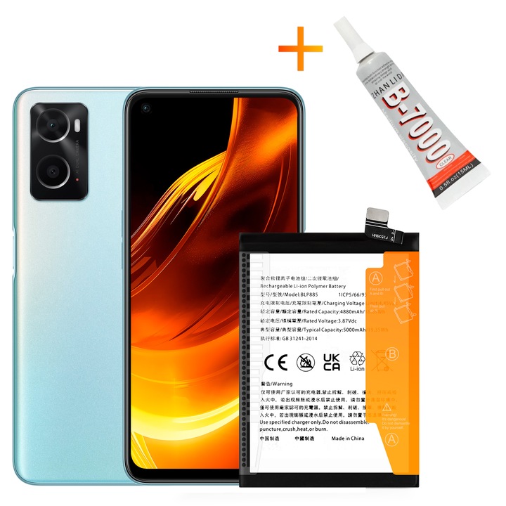 Baterie BLP885 + KLEJ B7000 pentru Oppo A76 A96 5000 mAh Akumulator