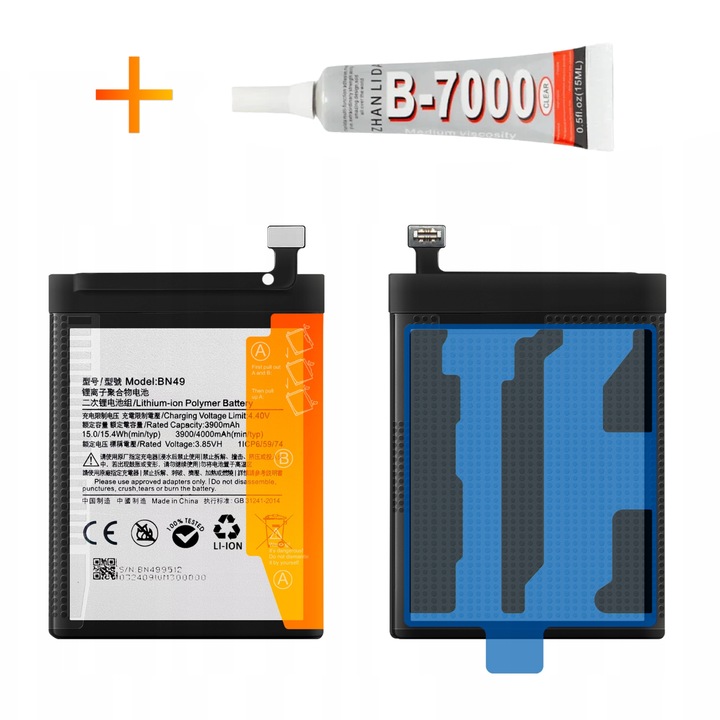 Baterie BN49 + KLEJ B7000 pentru Xiaomi Redmi 7A 4000 mAh Akumulator